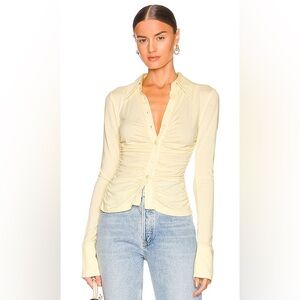 Song of Style Efra Top Button-Down Shirt, in Mellow Yellow size M. New with tags